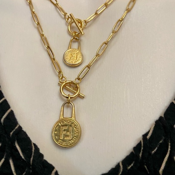 Fendi 18in Gold Plated Chain Necklace (L) - Picture 12 of 12